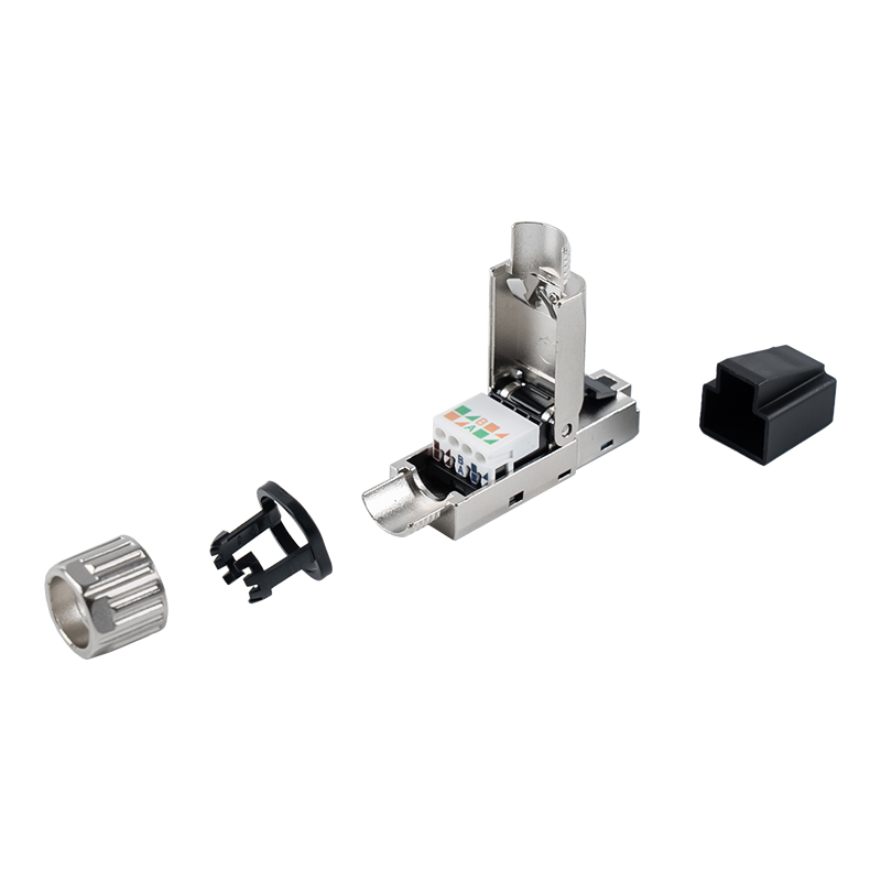ขั้วต่อ RJ45 แบบไม่มีฉนวนป้องกัน Cat7 (พร้อมปลอกป้องกันพลาสติก) RJ-G50S-1-C7 ขั้วต่อ RJ45 แบบไม่มีฉนวนป้องกัน Cat7 (พร้อมปลอกป้องกันพลาสติก) RJ-G50S-1-C7