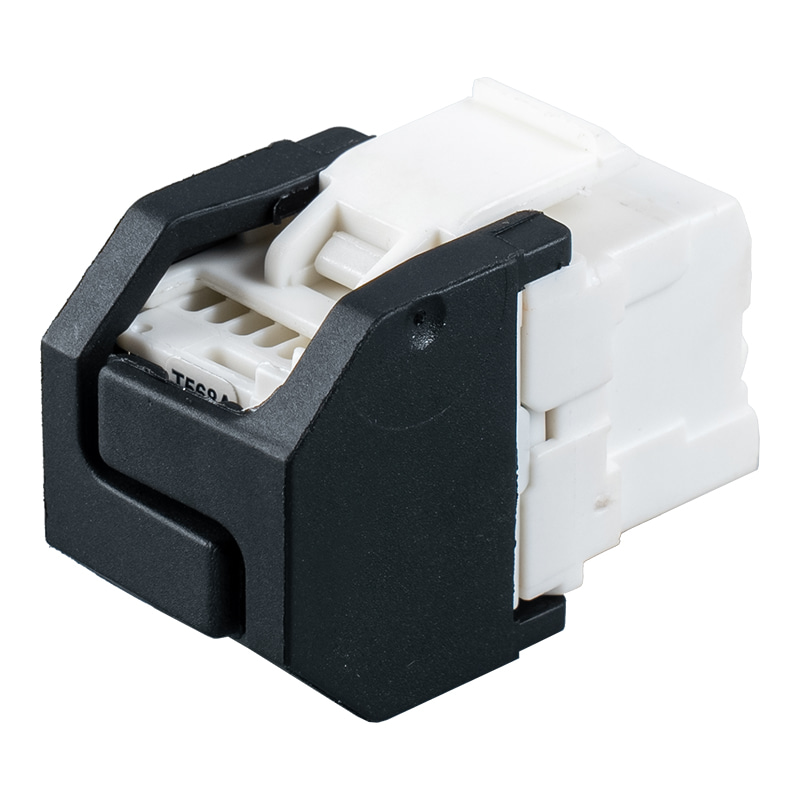 Cat6 แจ็คโมดูลาร์แบบไม่ต้องใช้เครื่องมือ 180° ที่ไม่มีฉนวนหุ้ม (พร้อมชัตเตอร์) SM-2399H8C6 Cat6 แจ็คโมดูลาร์แบบไม่ต้องใช้เครื่องมือ 180° ที่ไม่มีฉนวนหุ้ม (พร้อมชัตเตอร์) SM-2399H8C6