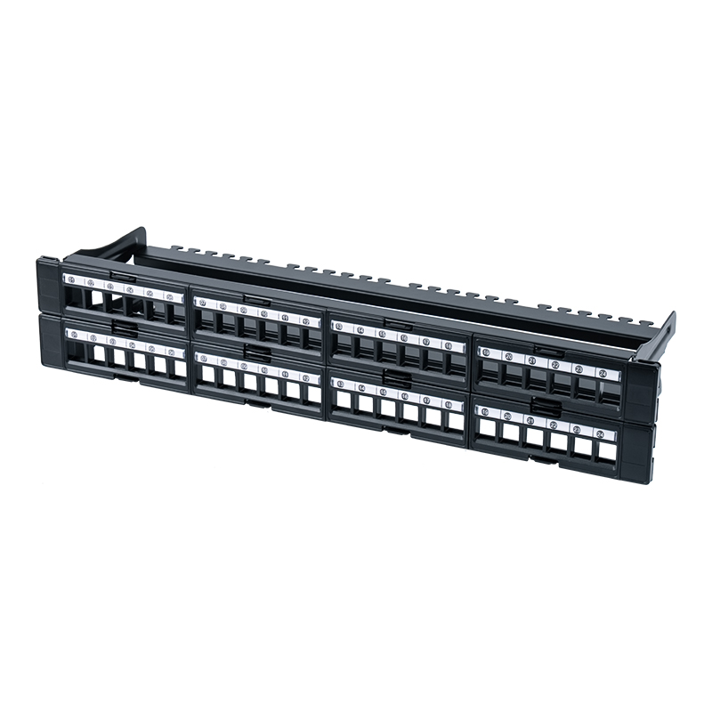 ชั้นวางแบบไม่มีชีลด์ 1U 48 พอร์ตขนาด 19 นิ้ว (หน้าต่างแบบถอดได้) SP-3408-48P